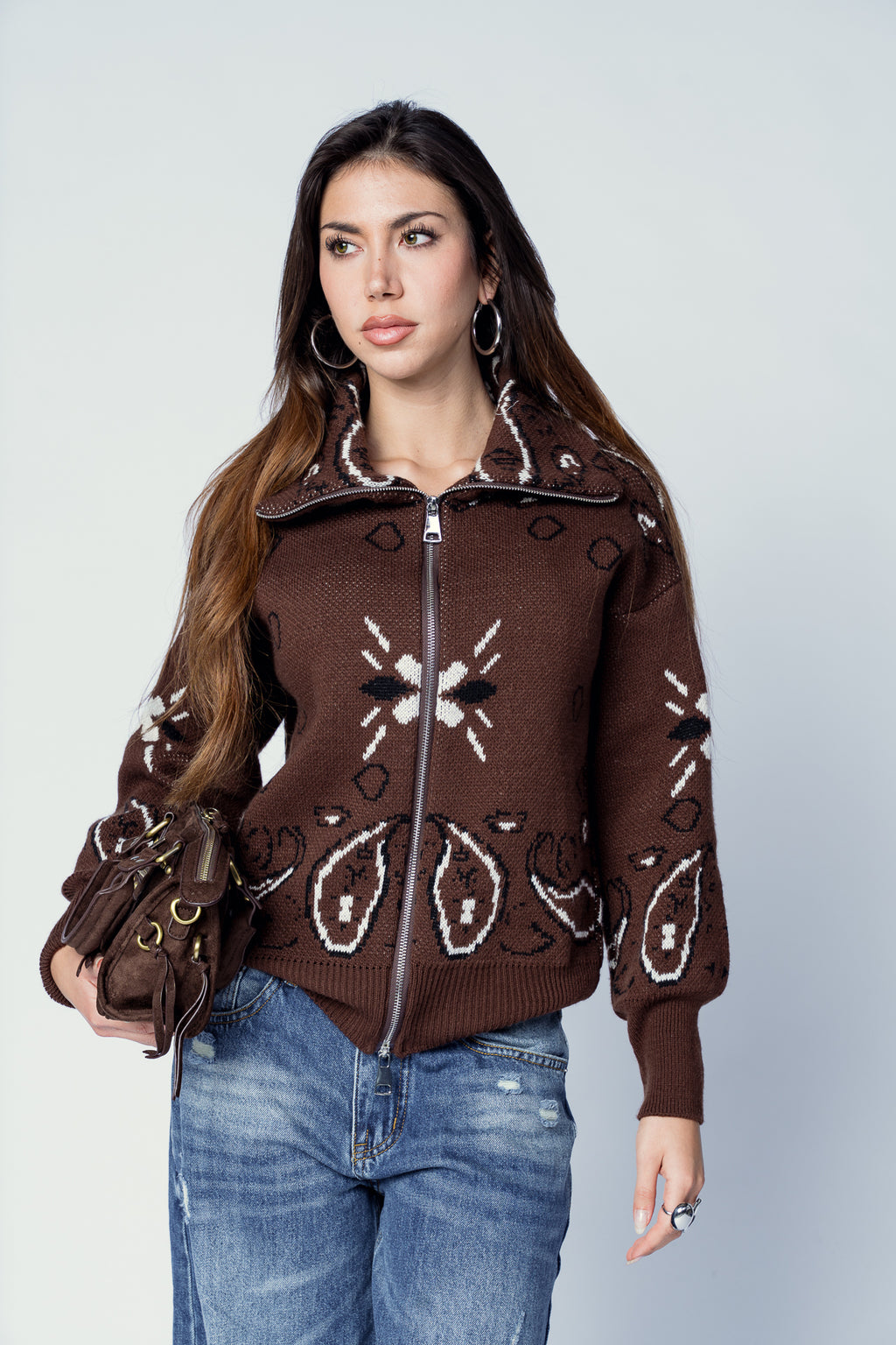 CARDIGAN BANDANA BROWN