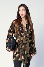CARDIGAN AZTECO MILITARE