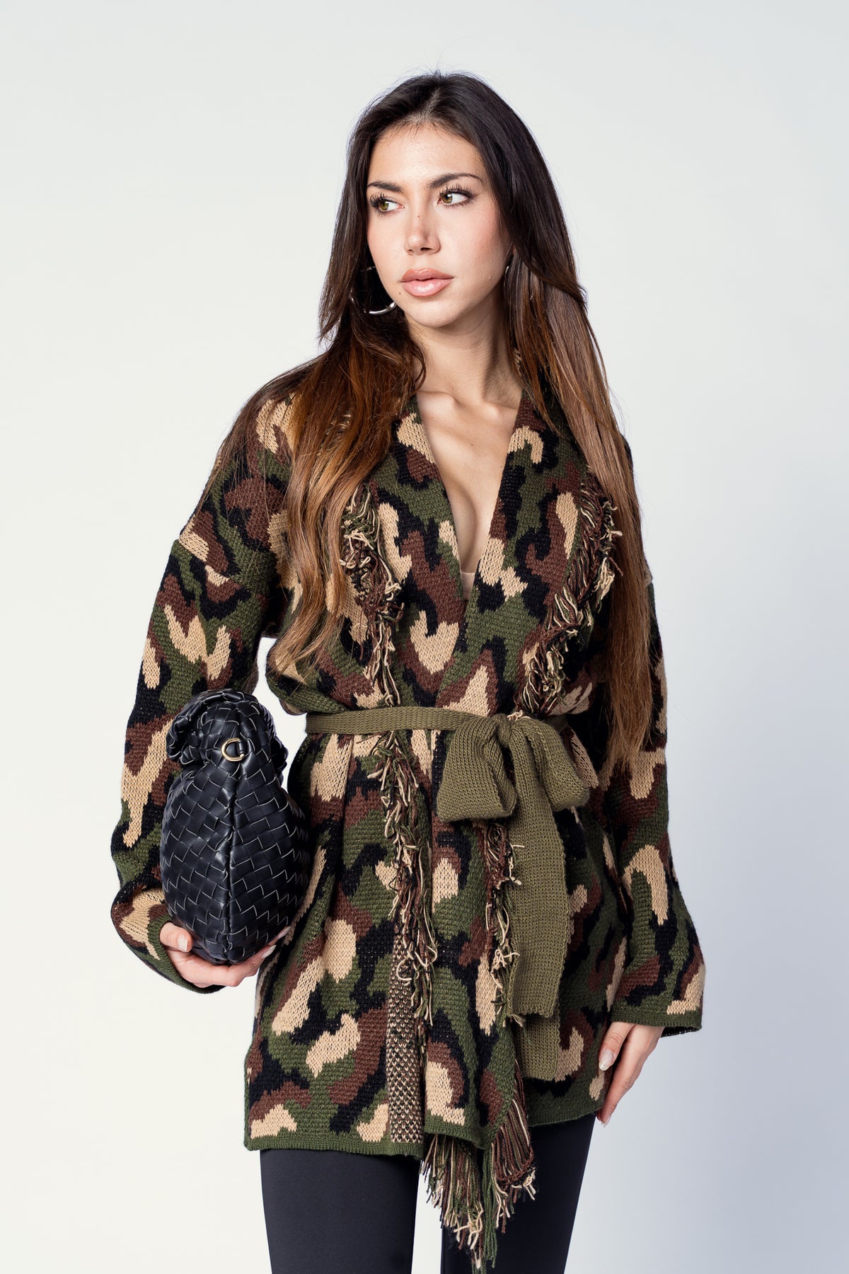 CARDIGAN AZTECO MILITARE