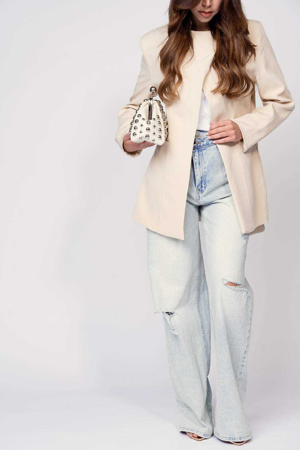 JEANS BOTTONE LATERALE