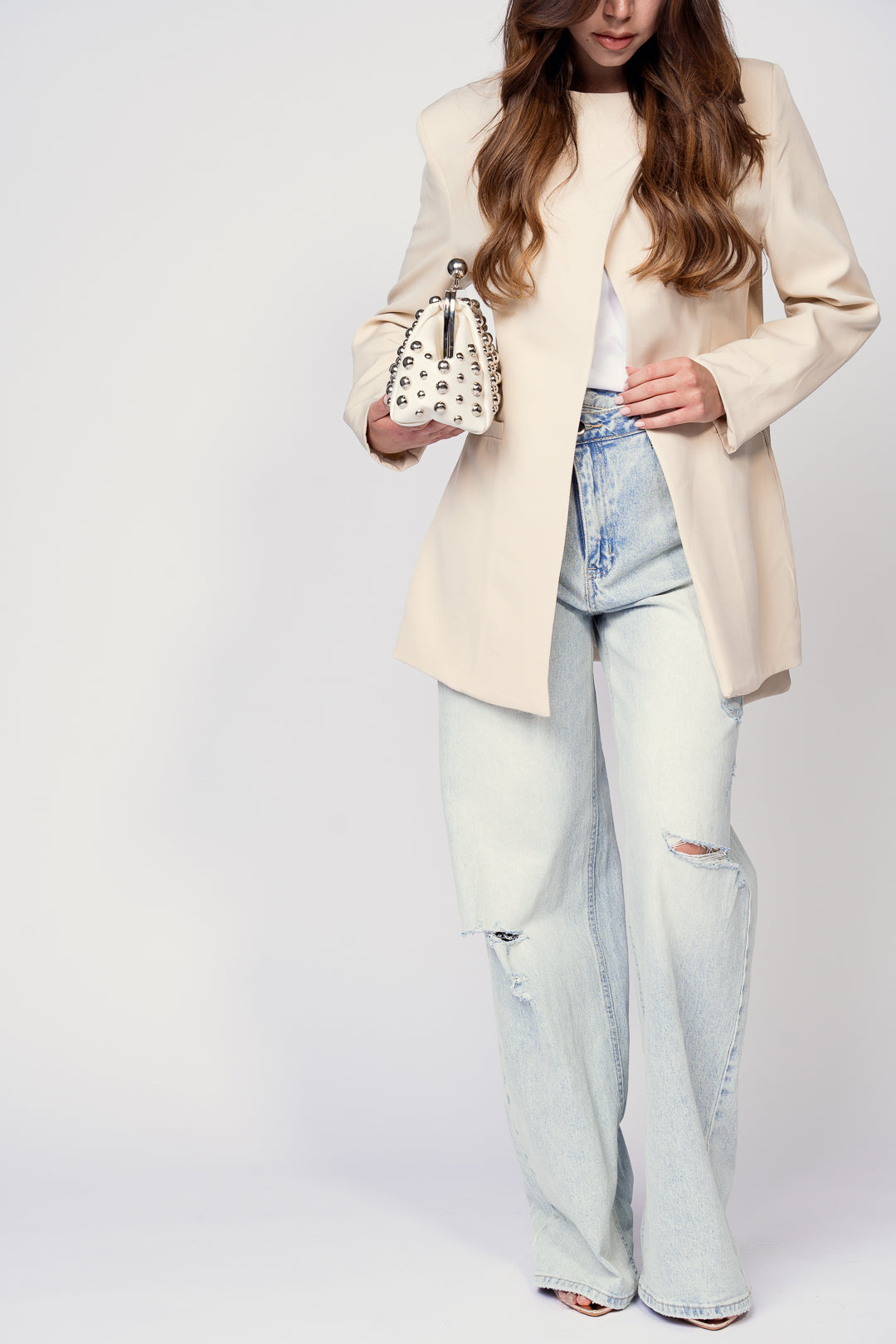 JEANS BOTTONE LATERALE