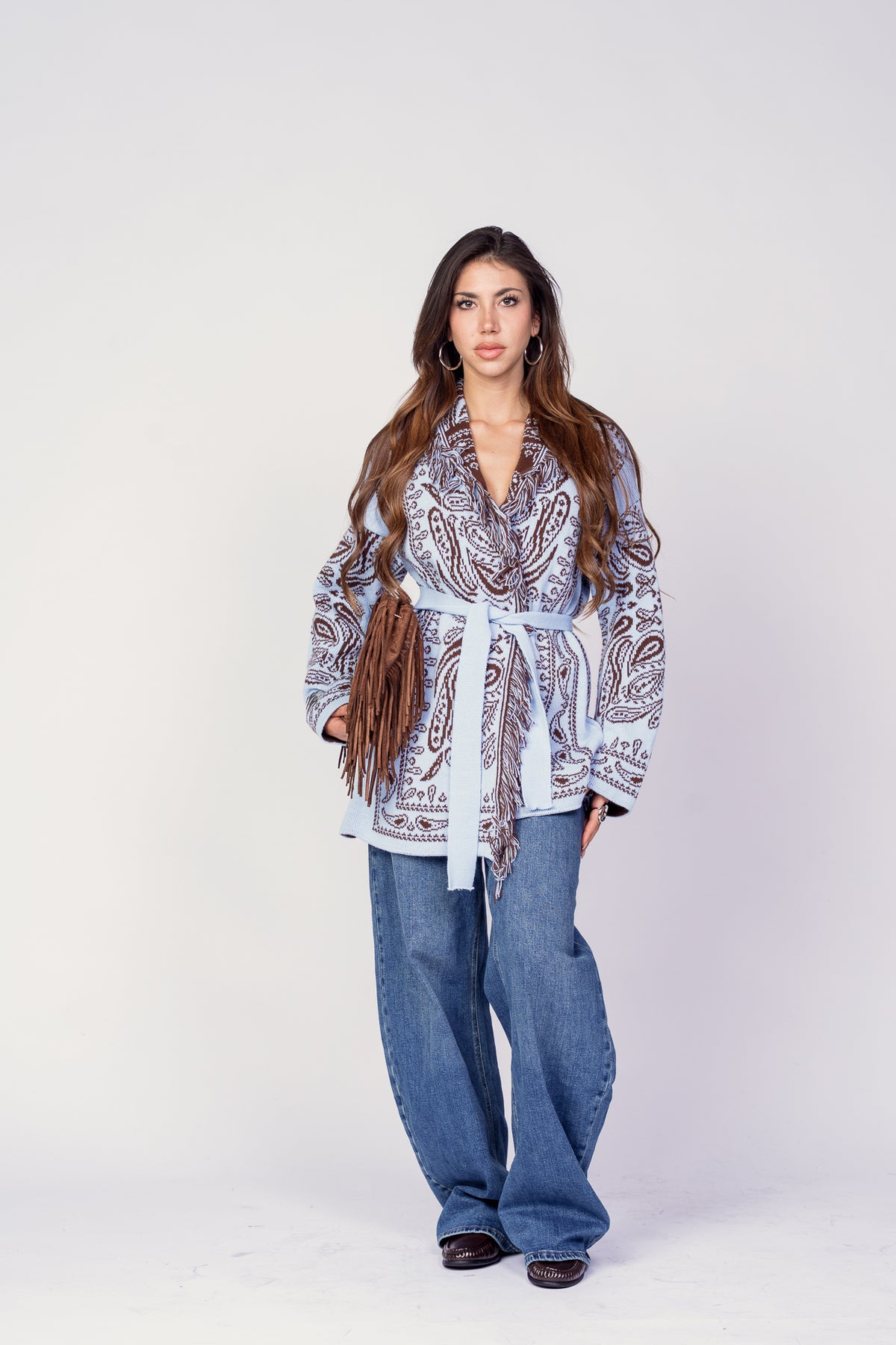 CARDIGAN AZTECO AZZURRO