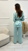 Tailleur Satin Turchese
