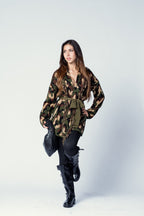 CARDIGAN AZTECO MILITARE