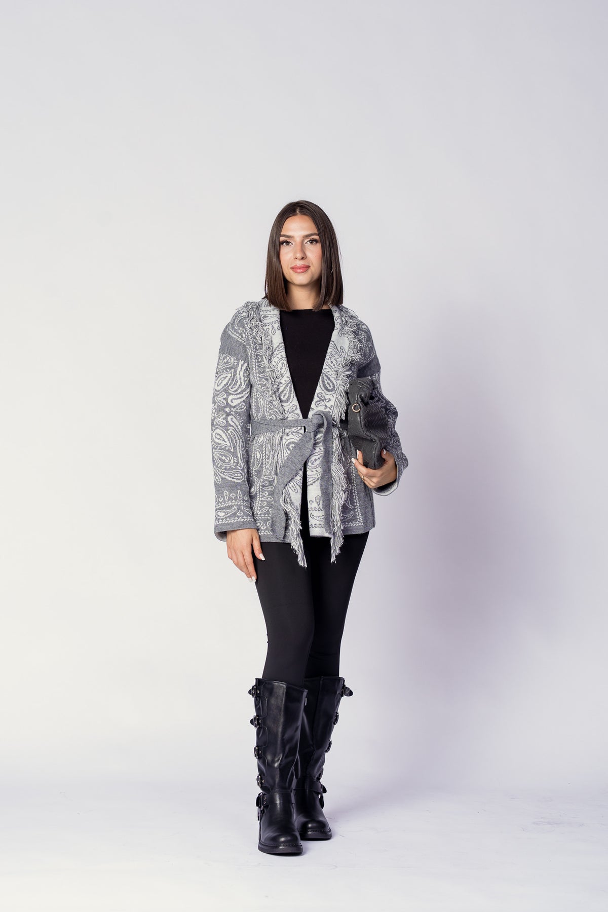 CARDIGAN ATZECO GRIGIO