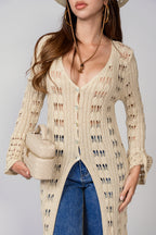 CARDIGAN TRAFORATO PALM BEACH