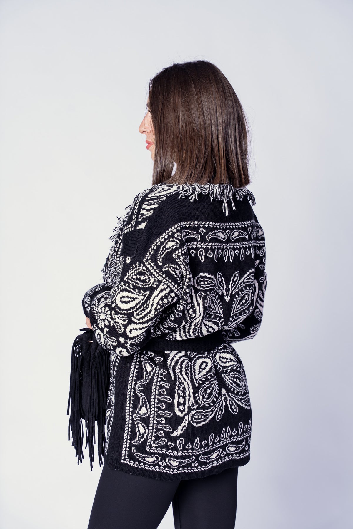 CARDIGAN AZTECO NERO