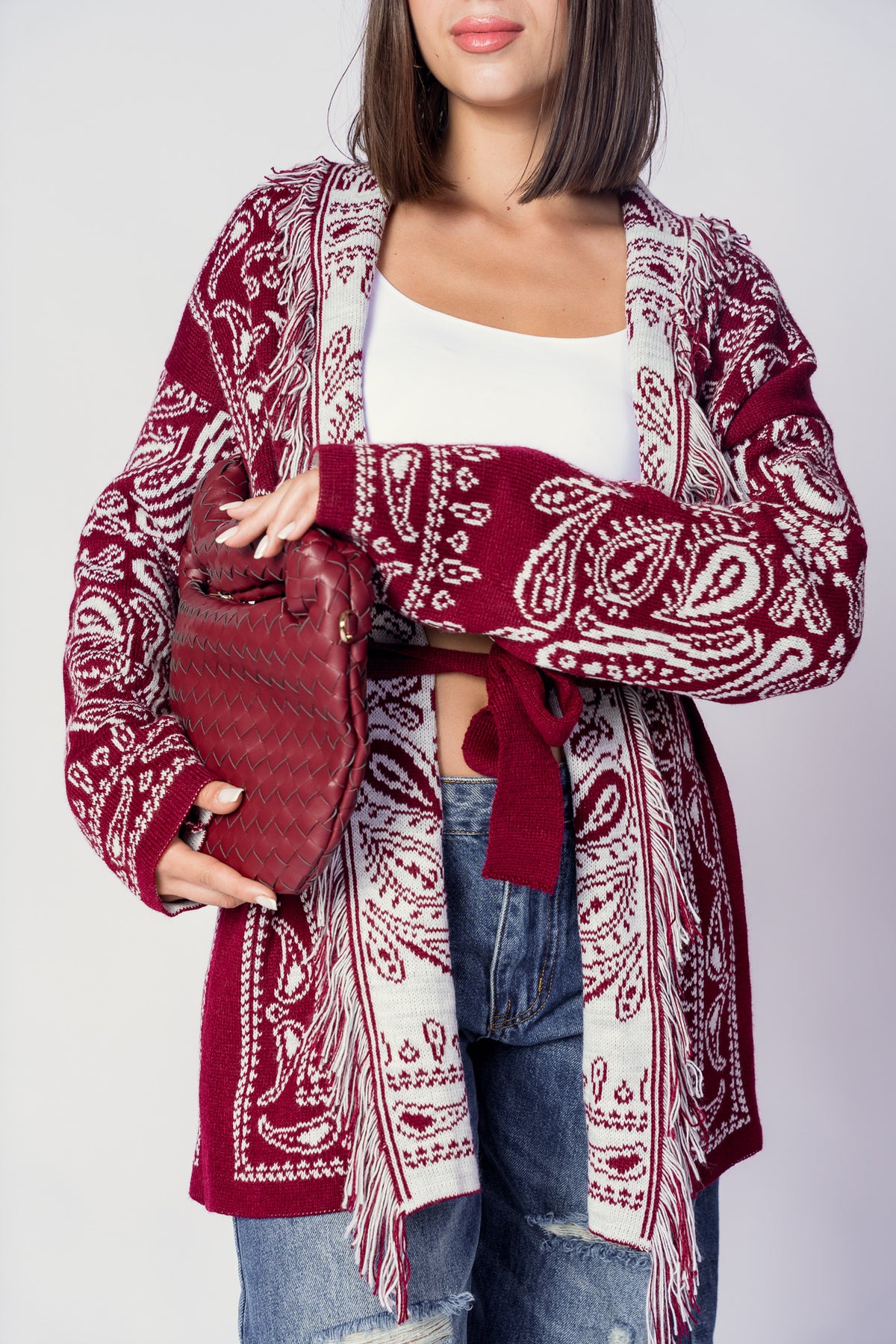 CARDIGAN ATZECO BORDEAUX
