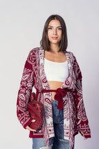 CARDIGAN ATZECO BORDEAUX