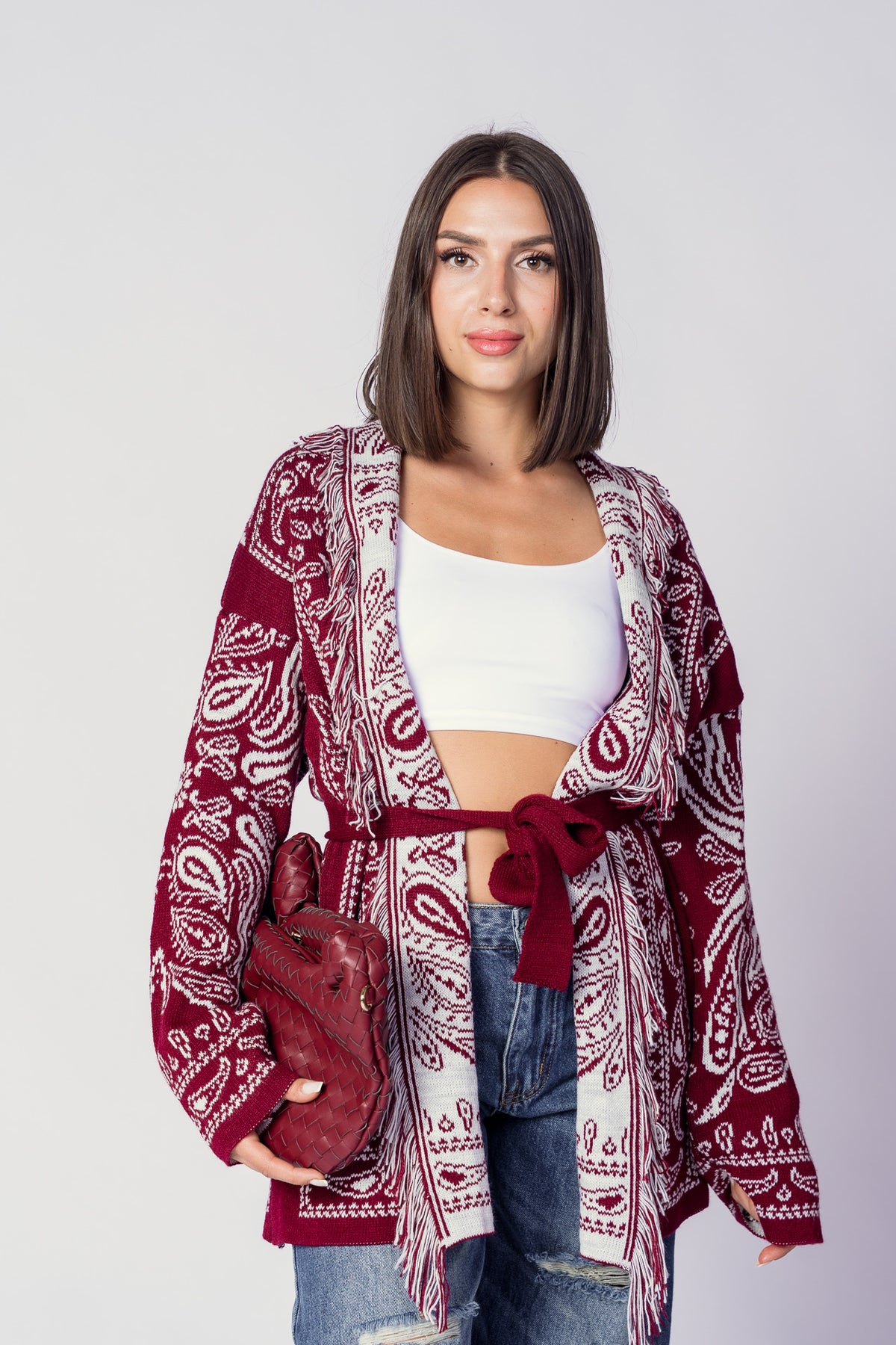 CARDIGAN ATZECO BORDEAUX