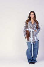 CARDIGAN AZTECO AZZURRO