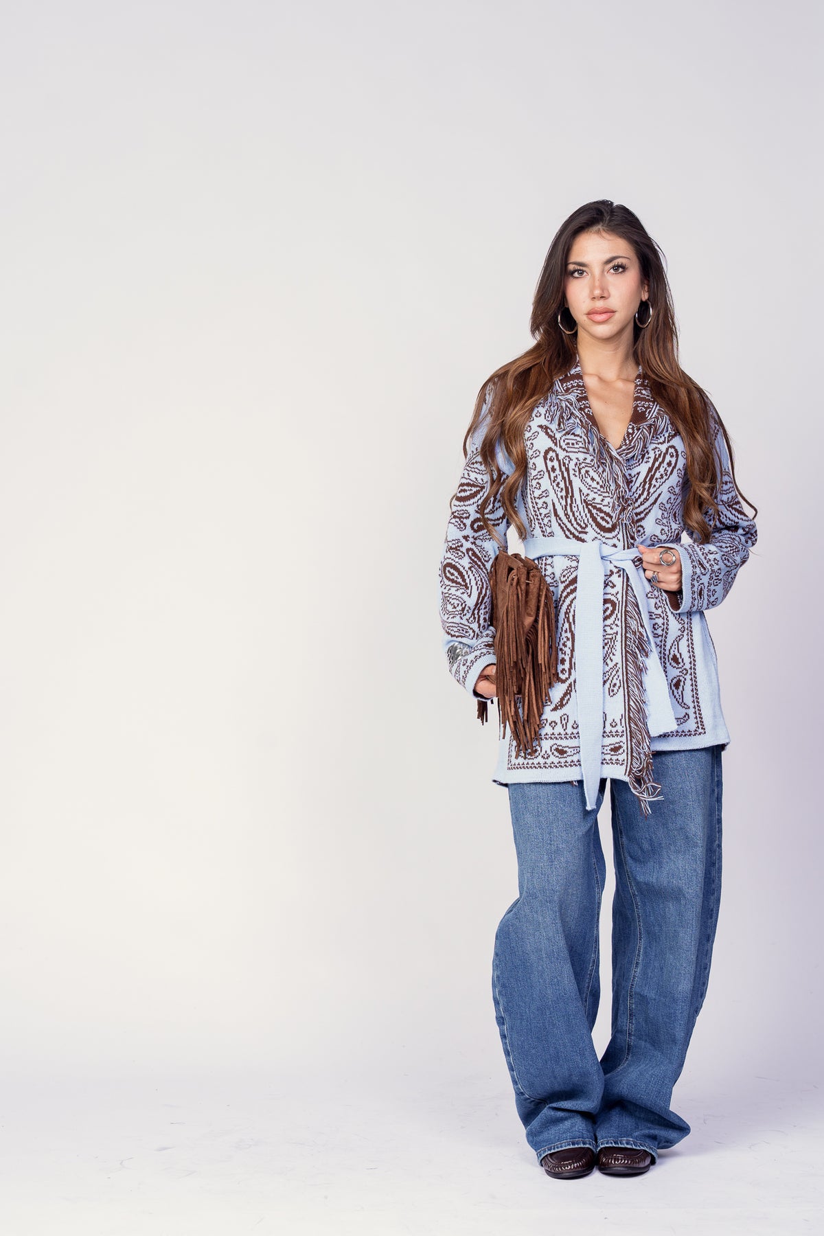CARDIGAN AZTECO AZZURRO