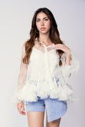 WHITE LACE SHIRT