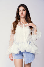 WHITE LACE SHIRT