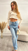 Maglia Righe  Panna e Beige