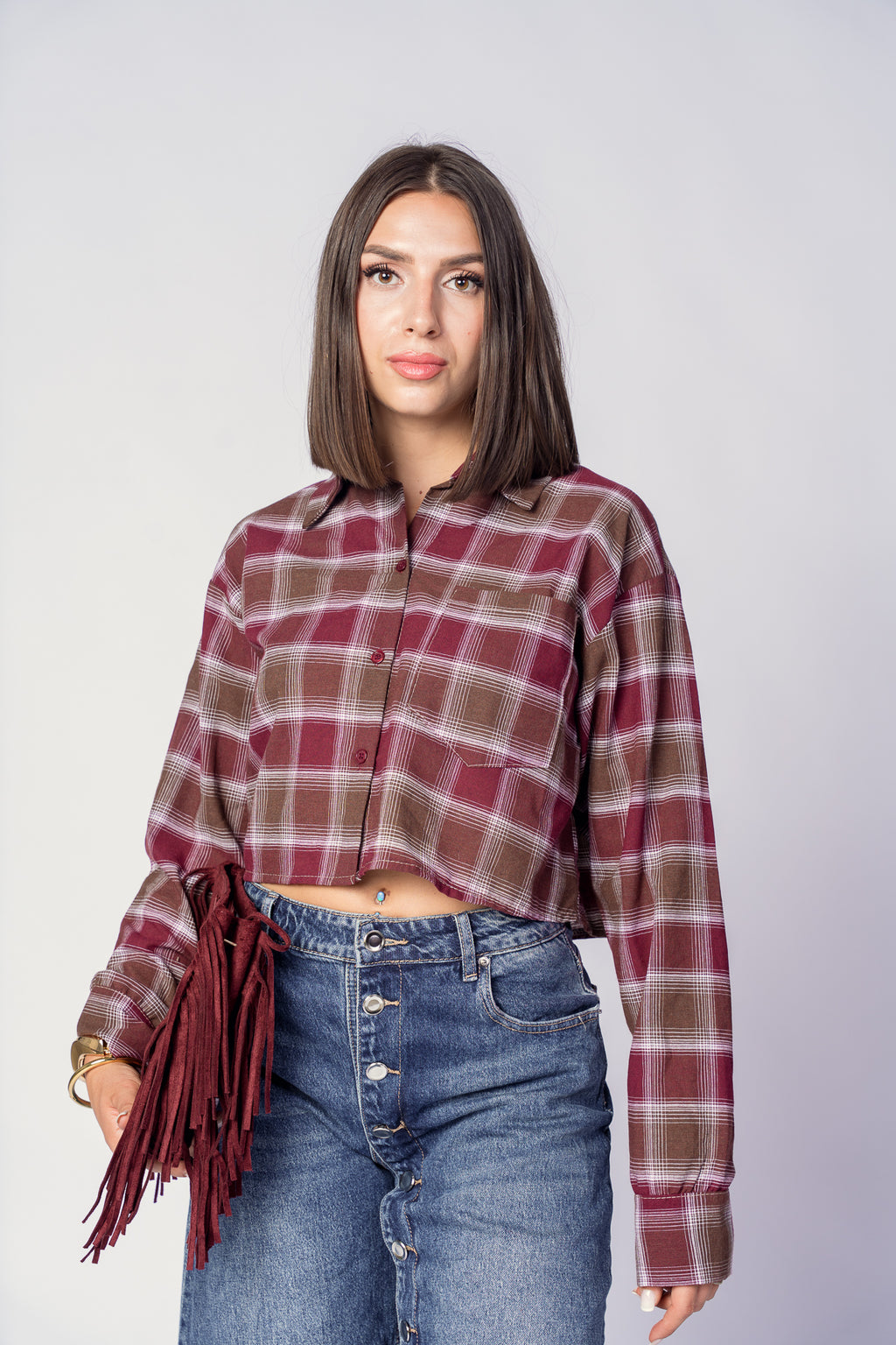 CAMICIA QUADRI BORDEAUX