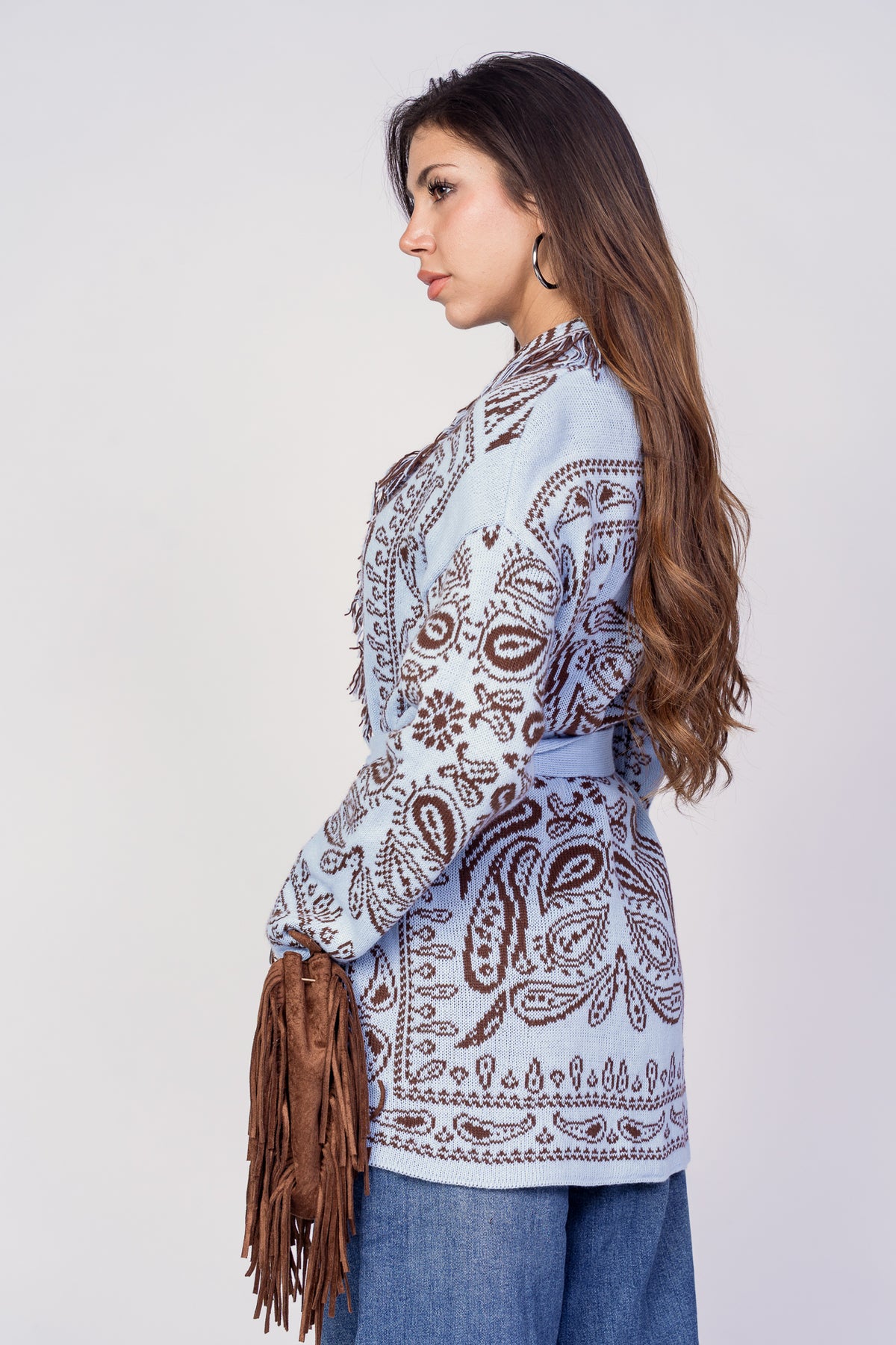 CARDIGAN AZTECO AZZURRO