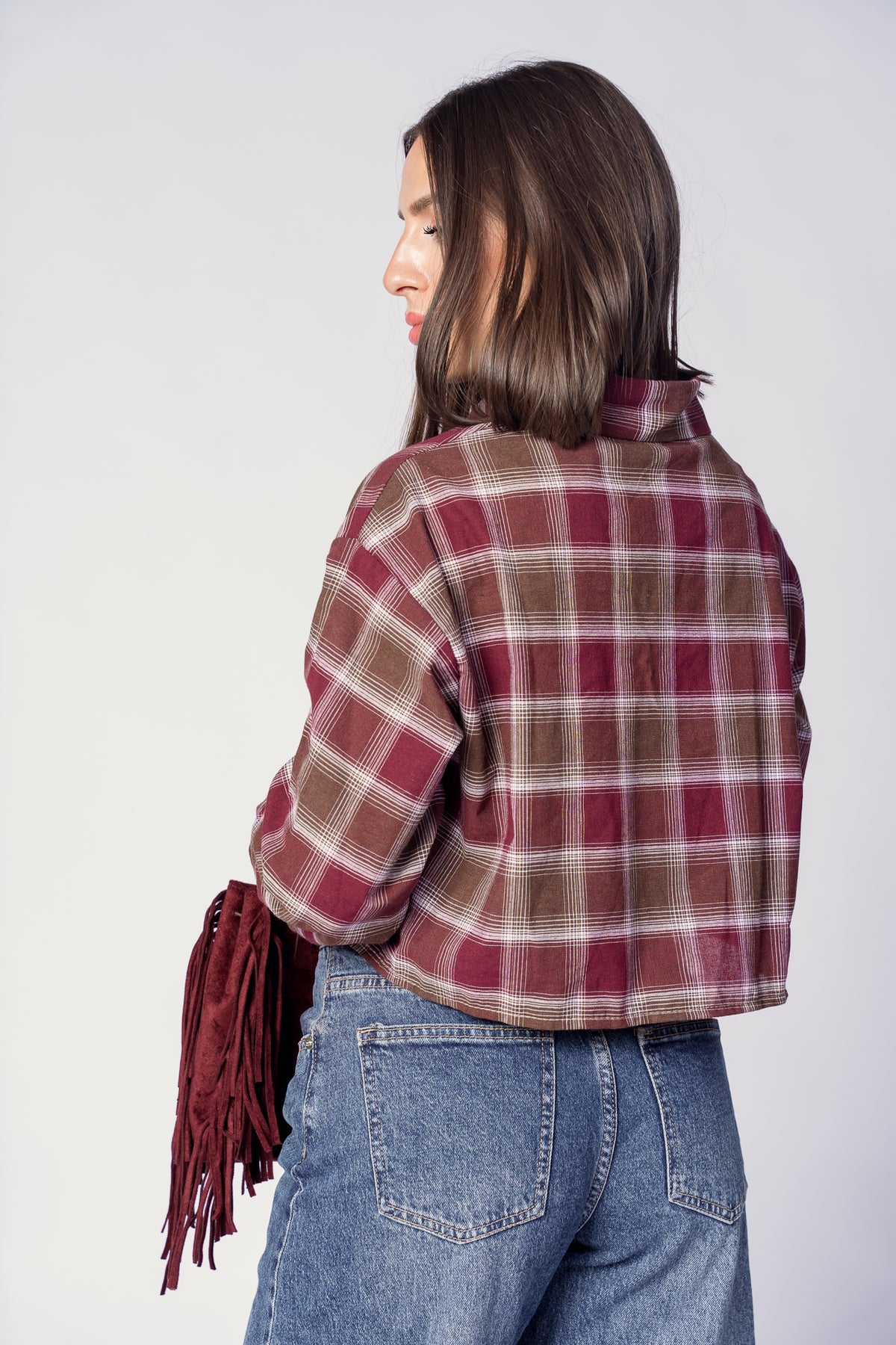 CAMICIA QUADRI BORDEAUX