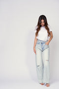 JEANS BOTTONE LATERALE