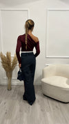 Pantalone “Alexa” Gessato Blu