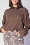 T SHIRT BASIC MARRONE