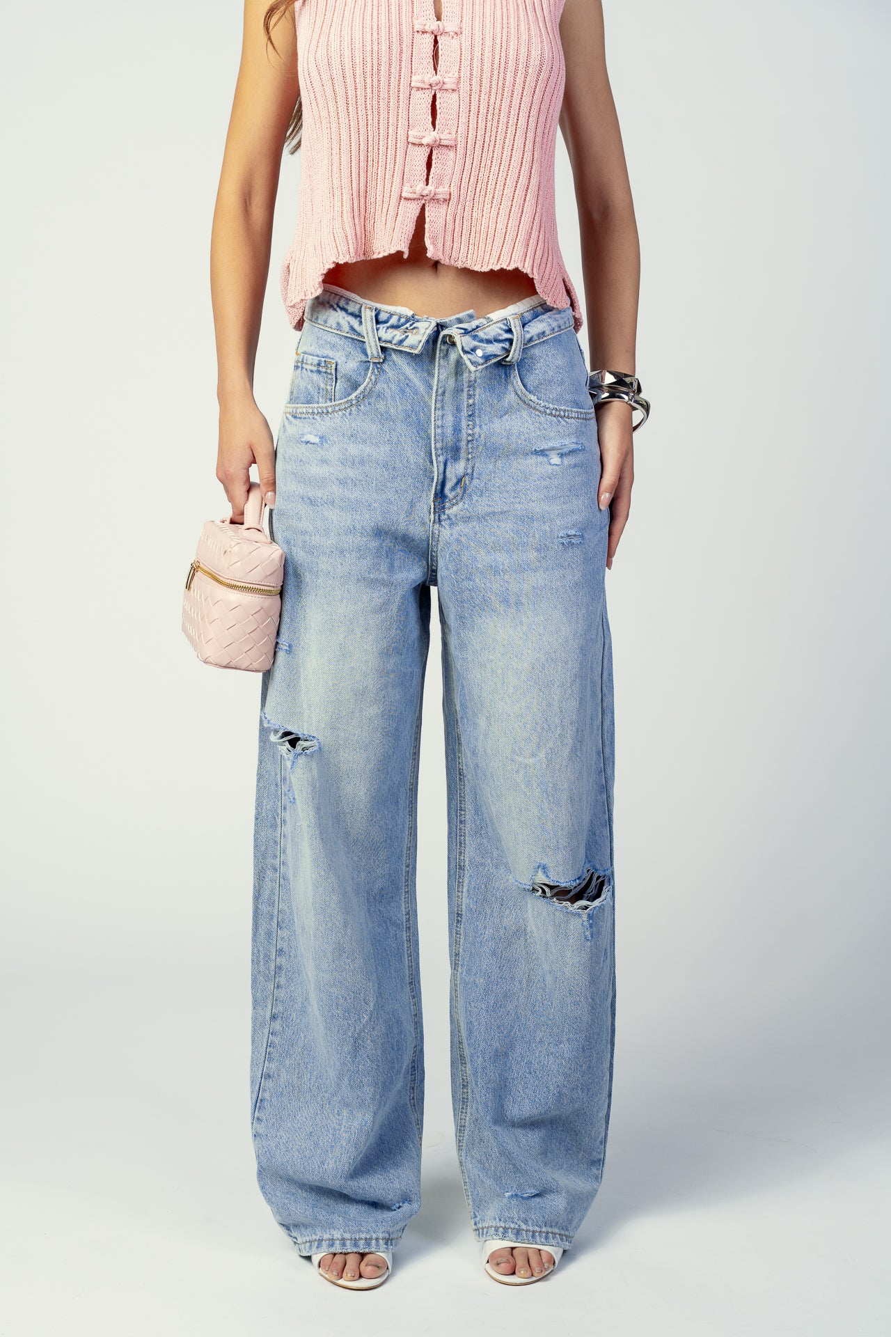 JEANS RIPPED RISVOLTO