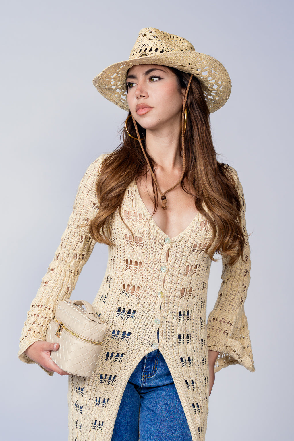 CARDIGAN TRAFORATO PALM BEACH