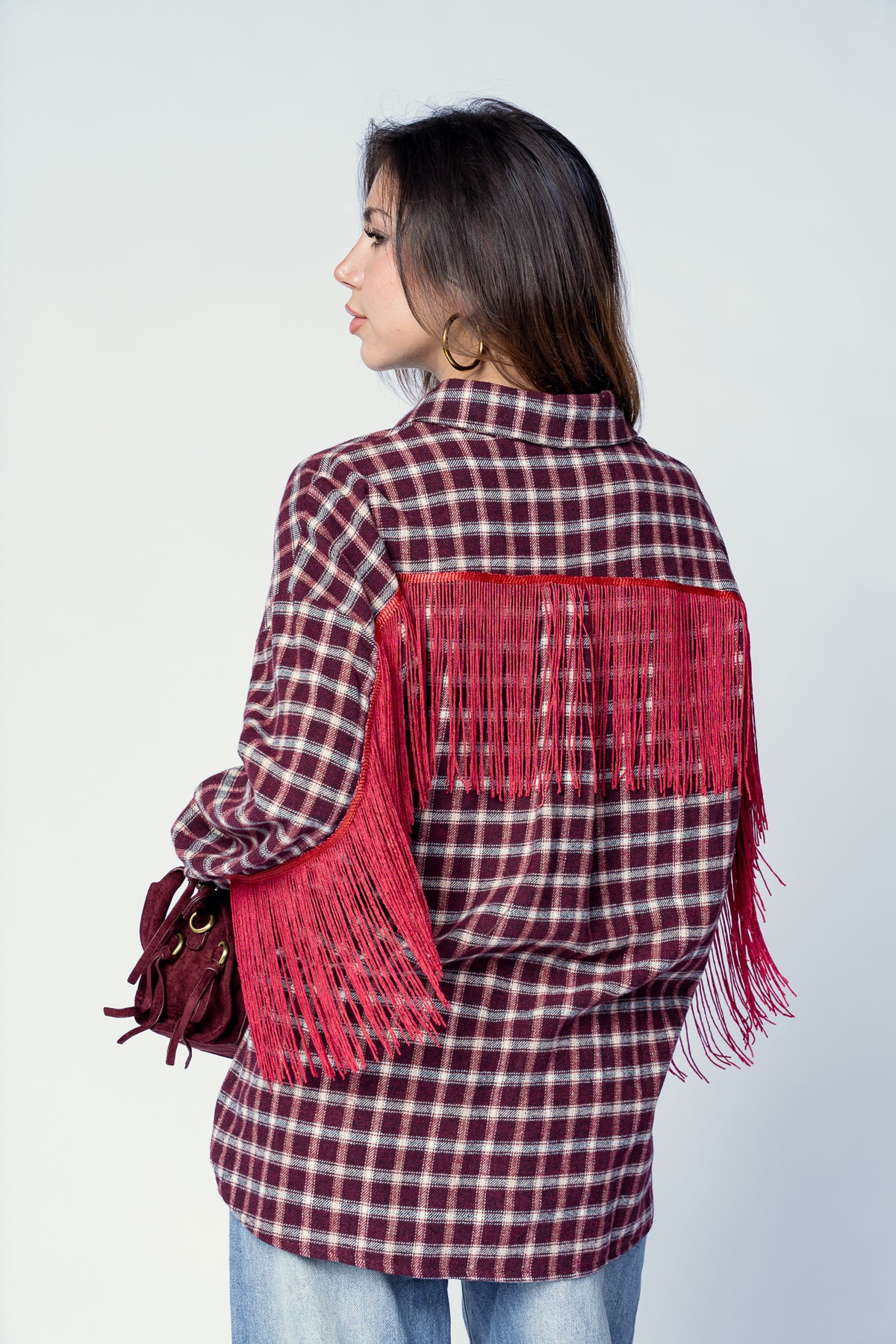 CAMICIA FRANGE BORDEAUX