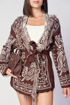 CARDIGAN AZTECO MARRONE
