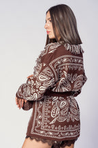 CARDIGAN AZTECO MARRONE