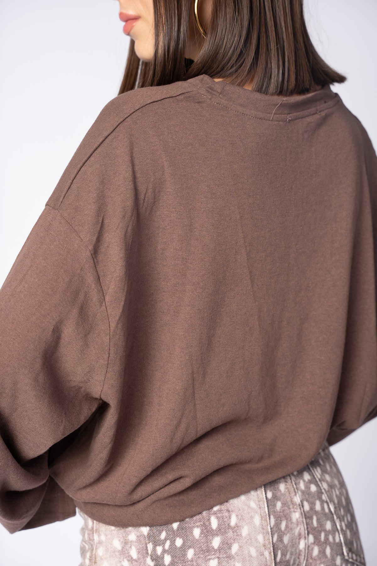 T SHIRT BASIC MARRONE