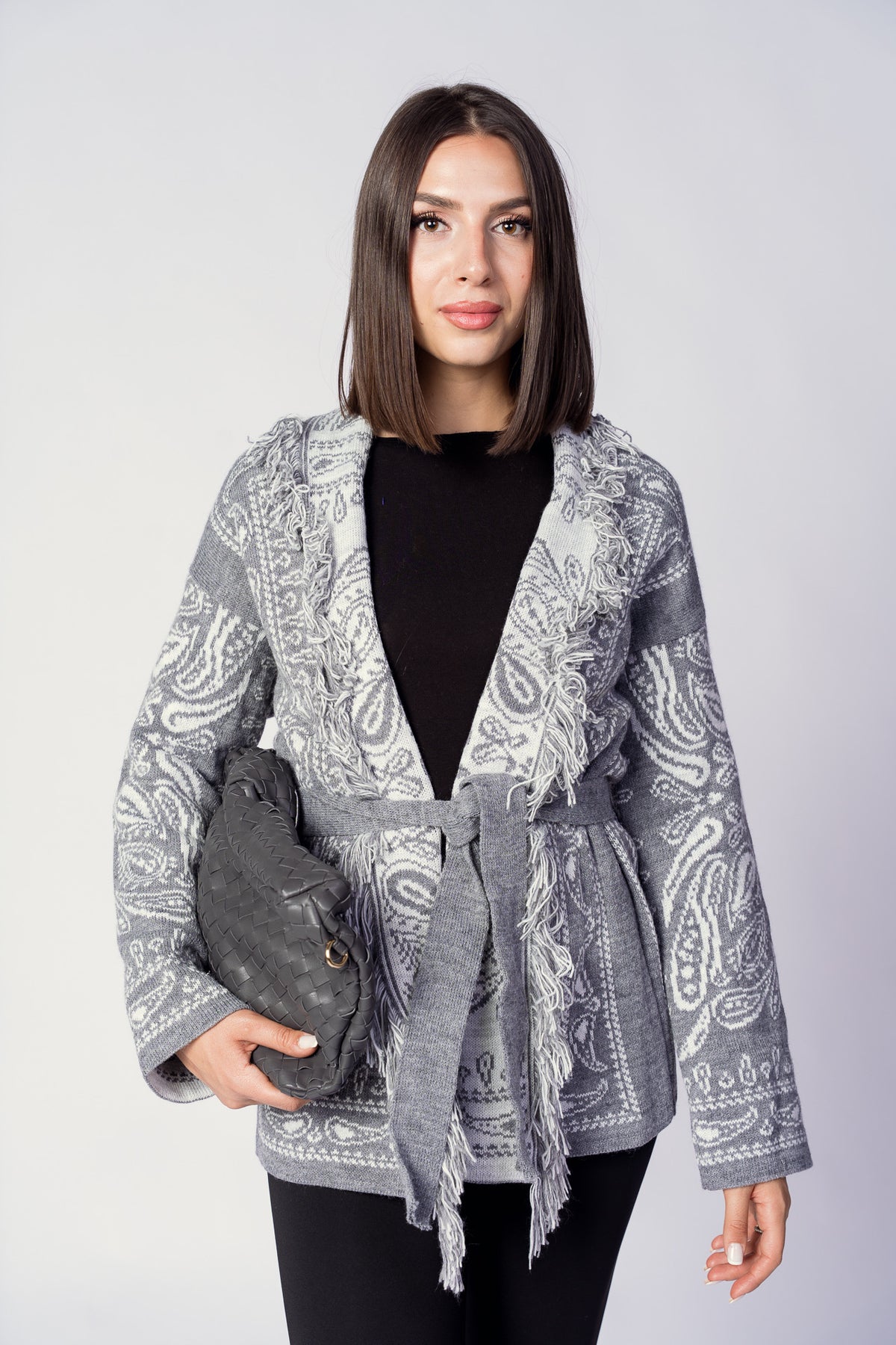 CARDIGAN ATZECO GRIGIO