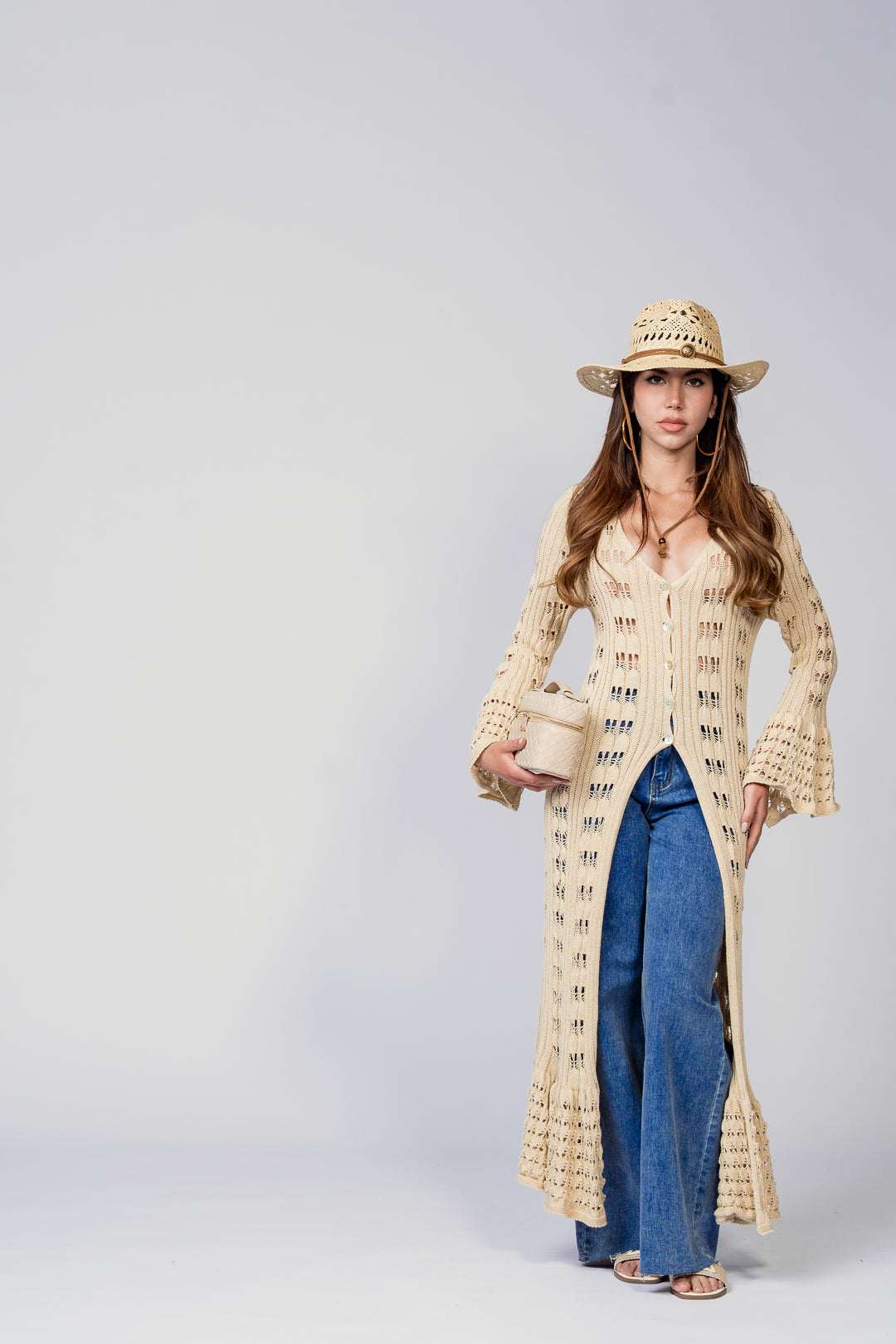 CARDIGAN TRAFORATO PALM BEACH