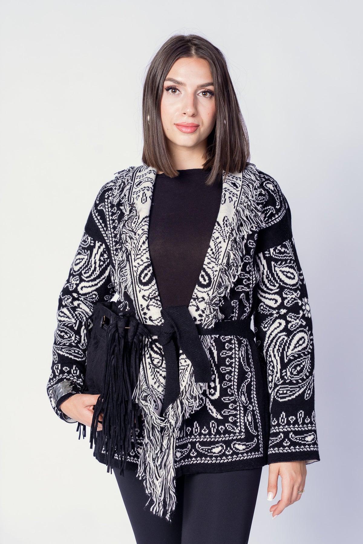 CARDIGAN AZTECO NERO