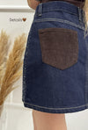 Gonna Jeans Strass Blu